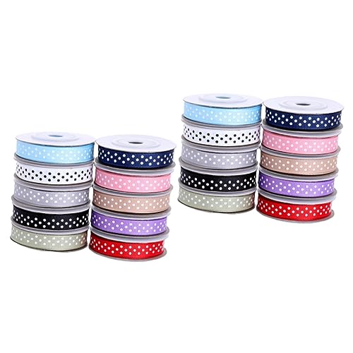DOITOOL 2 Sätze Dotted Pattern Ribbed Geschenkband Für Diy Hochzeiten Partys Und Bastelprojekte Yards Pro Rolle Gemischte Farben 10 Rollen * 2 von DOITOOL
