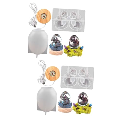 DOITOOL 2 Sätze Eierförmige Silikonform für Drachen Epoxidharz Mold mit Lampensockel für Diy Projekte und Tischdekorationen von DOITOOL