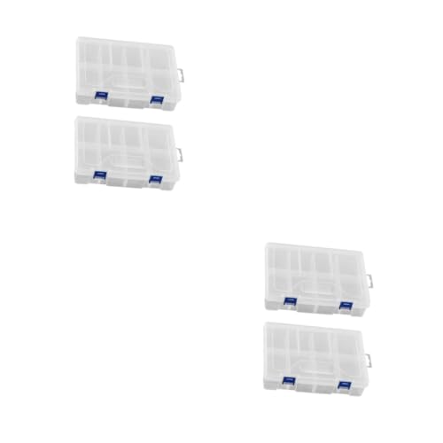 DOITOOL 2 Sätze Fächer Kunststoff Aufbewahrungsbox Transparent Doppellagig Tragbarer Schmuck Organizer Für Ringe Perlen Und Kleinteile Weiß 2 Stücke * 2 von DOITOOL