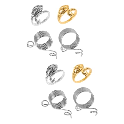 DOITOOL 2 Sätze Fingerkabelanschluss Maschenmarkierer Häkeln Viertelnote Anfänger Ring Häkelstrickgarn D Garn Häkeln Strickfinger Haken Stich Gestrickt Rostfreier Stahl 4 Stücke * 2 von DOITOOL