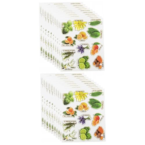 DOITOOL 2 Sätze Flaschenaufkleber Für Ätherische Öle Selbst Kosmetik Flaschenetiketten Flaschen Aufkleber Wasserdichte Etiketten Für Ätherische Öle Kosmetisches Etikett Pvc 10 Blätter * 2 von DOITOOL