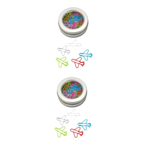 DOITOOL 2 Sätze Flugzeugförmige Büroklammern Bunte Metall Papierclips Für Notizen Dokumente Und Scrapbooking Tragbar Und Dekorativ Für Büro Und Schule 24 Stück * 2 von DOITOOL