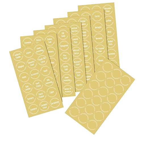 DOITOOL 2 Sätze Gewürzetikettenaufkleber Gewürzetiketten Gewürzglasaufkleber Gewürzflaschenaufkleber Gewürzbehälteraufkleber Aufkleber Transparentes Pp Material Gelb 8 Blätter * 2 von DOITOOL