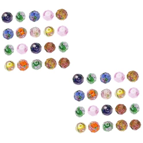 DOITOOL 2 Sätze Glasschliffperlen Klare Bastelperlen Winzige Perlen Halskettenperlen Für Armbänder Flache Perlen Anhänger Schmuckherstellungszubehör Bastelperlen 20 Stück * 2 von DOITOOL