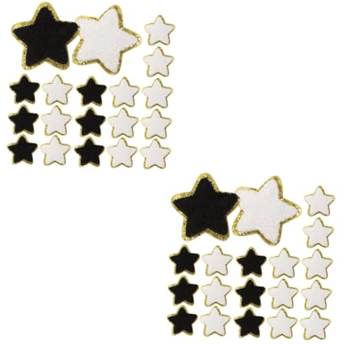 DOITOOL 2 Sätze Glitzernde Stern Aufnäher Bügelbare Stoffpatches Für Kleidung Reparatur Und Dekoration Weiße Und Schwarze Patches Für Heim Und Schneiderbedarf 32 Stück * 2 DOITOOL 2 Sätze Glitzernde Stern Aufnäher Bügelbare Stoffpatches Für Kleidung Reparatur Und Dekoration Weiße Und Schwarze Patches Für Heim Und Schneiderbedarf 32 Stück * 2 von DOITOOL