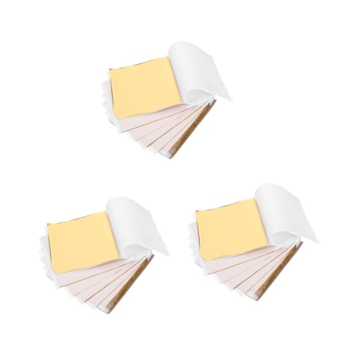 DOITOOL 2 Sätze Goldfolie Folie Origami-papier Folienkarton Folienflocken Metallisches Kartonpapier Metallblatt Glitzernde Goldflocken Eloxiertes Aluminium Golden 100 Stück * 2 von DOITOOL