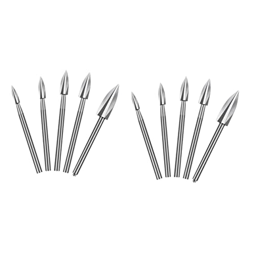 DOITOOL 2 Sätze Gravierbohrer Schnitzel-kit Gravurwerkzeug Drill -kit Holzbearbeitung Bausatz Gravierwerkzeug Für Holz Holzschnitzgrat Weißer Stahl Silver 5 Stück * 2 von DOITOOL