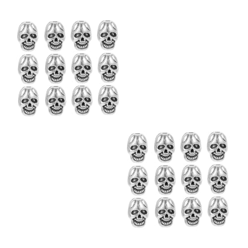 DOITOOL 2 Sätze Halloween Schmuck Zubehör Skull Spacer Beads Für Diy Und Armbänder Bastelperlen Für Kreative Projekte 50 Stück * 2 von DOITOOL