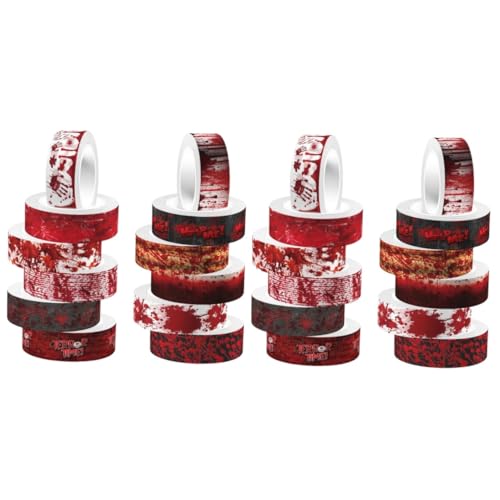 DOITOOL 2 Sätze Halloween Washi Tape Mit Blutigen Motiven Diy Scrapbooking Tape Für Kreative Bastelprojekte Und Geschenkverpackungen 12 Rollen * 2 von DOITOOL