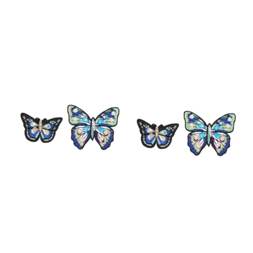 DOITOOL 2 Sätze Handgestickte Schmetterling Aufnäher Dekorative Patches Für Kleidung Diy Garment Decor Blaues Design Zum Abdecken Von Löchern Und Flecken 2 Stücke * 2 von DOITOOL