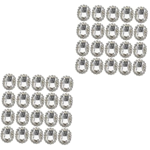 DOITOOL 2 Sätze Handnähte -dekorationszubehör Nagel Applikationen Handwerk Schmuck Bastelset Dekorativer Strass Glas-strasssteine ​​aufnähen Kupfer Weiß 20 Stück * 2 von DOITOOL