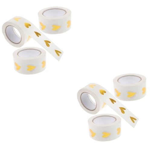 DOITOOL 2 Sätze Herzaufkleber Selbstklebende Transparente Etiketten Mit Goldener Prägung Für Hochzeiten Einladungen Und Dekoration Rolle 3 Rollen * 2 von DOITOOL