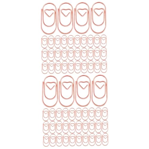 DOITOOL 2 Sätze Herzförmige Büroklammern Aus Metall Papierclips Roségold Für Dokumente Notizen Und Kreative Projekte Dekorative Clips Für Büro Und Zuhause 200 Stück * 2 von DOITOOL