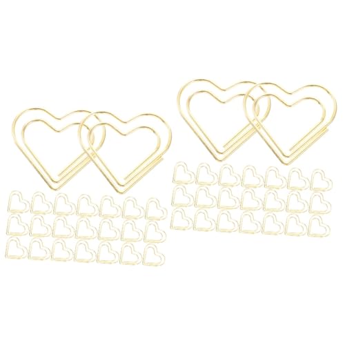 DOITOOL 2 Sätze Herzförmige Büroklammern Süße Papierclips Aus Dekorative Clips Für Dokumente Memos Und Fotos Für Büro Und Zuhause 100 Stück * 2 von DOITOOL