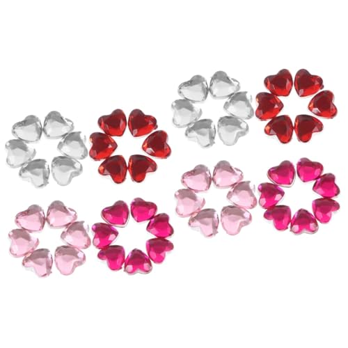 DOITOOL 2 Sätze Herzförmige Diamantschmuckzubehör Reiz Herz-strasssteine ​​mit Flacher Rückseite Farbig Bastelset Basteln Strass Handwerk Strassverzierungen Herz Strass Acryl 400 Stück * 2 von DOITOOL