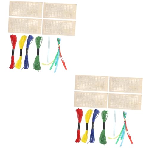 DOITOOL 2 Sätze Holz Lesezeichen Diy Kreuzstich Lesezeichen mit Holzstücken Bändern Fäden und Kunststoffnadeln für Bastelprojekte und für Familie DOITOOL 2 Sätze Holz Lesezeichen Diy Kreuzstich Lesezeichen mit Holzstücken Bändern Fäden und Kunststoffnadeln für Bastelprojekte und für Familie von DOITOOL
