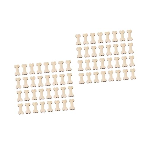 DOITOOL 2 Sätze Holzchip Dekorative Ornamente Dekorationen Pfote Handwerk Hundeknochen Basteln Hundeknochenverzierung Knochenform Klein Heimdekoration Holz Haushaltsdekoration 50 Stück * 2 von DOITOOL