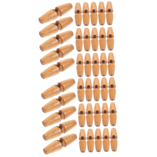 DOITOOL 2 Sätze Holzknöpfe Dekorative Toggle Buttons Für Kleidung Retro Knöpfe Für Mäntel Cardigan Verschlüsse Diy Handarbeit Mittelbraun 50 Stück * 2 von DOITOOL