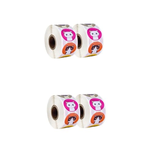 DOITOOL 2 Sätze Katzenmuster Aufkleber Selbstklebende Dekorative Etiketten Für Geschenkverpackungen Diy Bastelprojekte Und Einladungen Für Katzenliebhaber Und Kreative 2 Rollen * 2 von DOITOOL