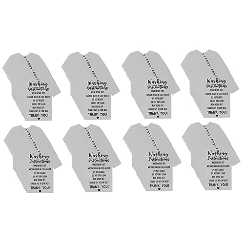 DOITOOL 2 Sätze Kleidungspflegekarten Waschhinweise Für Shirts Selbstklebende Für Geschäfte Logo Druck Langlebig Und Wasserabweisend 100 Stück * 2 von DOITOOL