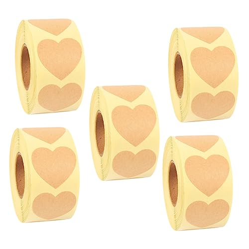 DOITOOL 2 Sätze Kraftpapier Aufkleber Set Selbstklebende Diy Sticker Für Bastelprojekte Und Verpackungen Natürliche Braune Etiketten Für Scrapbooking Und Kreative Dekoration 5 Rollen * 2 von DOITOOL