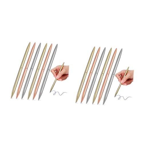 DOITOOL 2 Sätze Kugelschreiber-set Stifte Mehrfarbiger Stift Kugelschreiber Mit Feiner Spitze Multipack Büro Stift Schreibstift Lehrerstift Metall 6 Stücke * 2 von DOITOOL