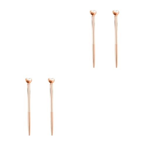 DOITOOL 2 Sätze Liebe Kugelschreiber Schreibwaren Süße Kugelschreiber Mädchenhafter Bürobedarf Büro Stifte Stift Aus Edelstahl Rostfreier Stahl Rose Gold 2 Stück * 2 von DOITOOL
