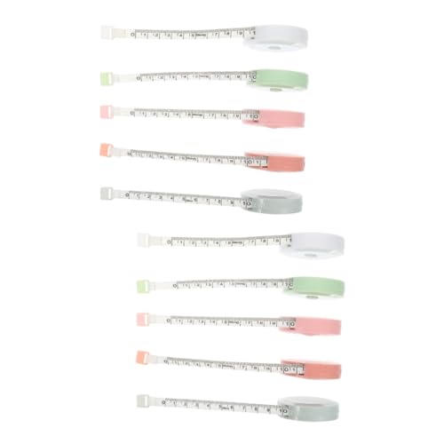 DOITOOL 2 Sätze Mini Maßband Flexibles Einziehbares Maßband Blau Grün Weiß Und Hellpink Tragbares Messwerkzeug Für Nähen Körpermaße Und Handarbeiten 5 Stück * 2 von DOITOOL