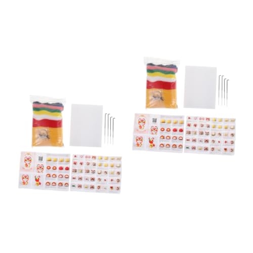 DOITOOL 2 Sätze Needle Felting Tiger Kit Diy Wollfilz Bastelset mit Werkzeugen für Anfänger Geeignet für Kreative Projekte Deko für Handy und Tasche von DOITOOL