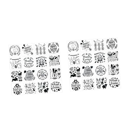 DOITOOL 2 Sätze Ostern-vorlage Ostern Schablonen Für Tierschablonen Schablonen Vorlage Frohe Ostern-schablone Groß Zeichnung Diy-vorlagen Osterschablonen Das Haustier 16 Blätter * 2 von DOITOOL