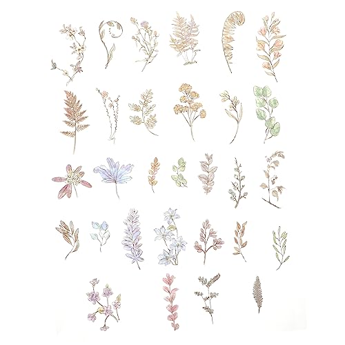 DOITOOL 2 Sätze Pflanzen Stil Album Sticker für Diy Scrapbook und Tagebuch Dekoration Selbstklebende Foto Sticker mit Blumen und Vogelmotiven Vielseitig für Kalender und Karten von DOITOOL