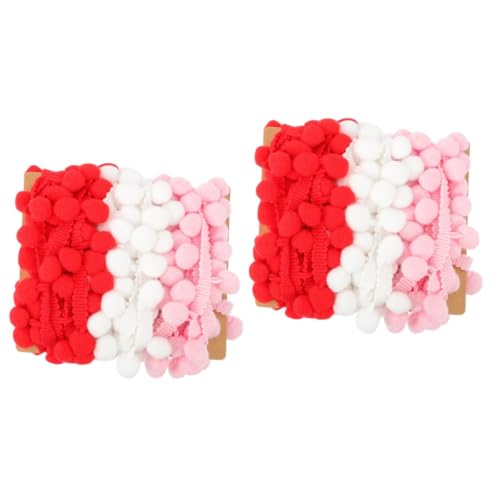 DOITOOL 2 Sätze Pompon mit Quasten und Kugel Fransen Elastisches Dekorationsband für Kleidung Hochzeitskleider und Diy Projekte für Handwerk und Basteln von DOITOOL