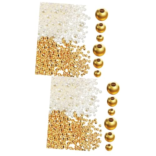 DOITOOL 2 Sätze Runde Perlen Und Schmuckperlen Diy Bastelperlen Für Armbänder Goldperlen Gemischte Perlen Für Schmuckherstellung 900 Stück * 2 DOITOOL 2 Sätze Runde Perlen Und Schmuckperlen Diy Bastelperlen Für Armbänder Goldperlen Gemischte Perlen Für Schmuckherstellung 900 Stück * 2 von DOITOOL