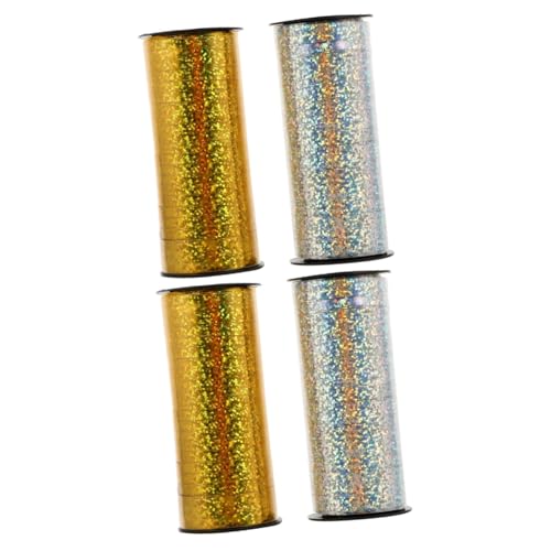 DOITOOL 2 Sätze Schleife Seidenband Ribbon Seidenbänder Geschenkband Für Diy-projekte Dekobänder Goldenes Ballonband Dekorationen Geschenkverpackungsband Wickelband Plastik 2 Rollen * 2 von DOITOOL