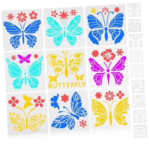 DOITOOL 2 Sätze Schmetterling Schablonen Wiederverwendbare DIY Malvorlagen für Wandbemalung Bastelarbeiten Journaling Scrapbooking Kunst von DOITOOL