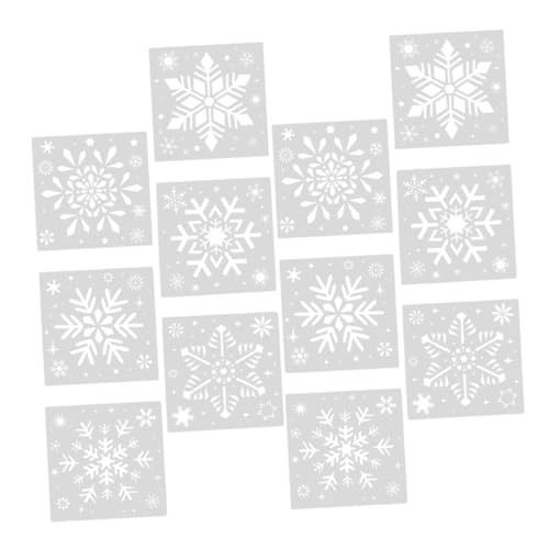 DOITOOL 2 Sätze Schneeflocke Malvorlage Basteln Malvorlagen Winterschablonen Malerei Dekoration Ausschnitte Geformt Schneeflocken Schablonen Zum Malen Auf Pp Weiß von DOITOOL