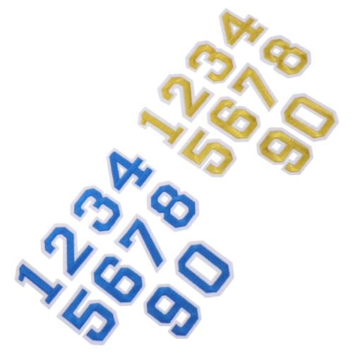 DOITOOL 2 Sätze Selbstklebende Zahlen Aufnäher Bestickte Applikationen für Kleidung Rucksäcke Schuhe DIY Sportshirt Sticker Blau Gold DOITOOL 2 Sätze Selbstklebende Zahlen Aufnäher Bestickte Applikationen für Kleidung Rucksäcke Schuhe DIY Sportshirt Sticker Blau Gold von DOITOOL