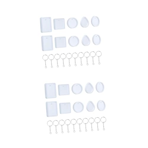 DOITOOL 2 Sätze Silikonform für DIY Schmuckherstellung Teiliges Epoxidharz Gießform mit Schlüsselanhänger Bastelvorlagen für Ohrringe und Anhänger Einfach zu Reinigen und Aufzubewahren von DOITOOL
