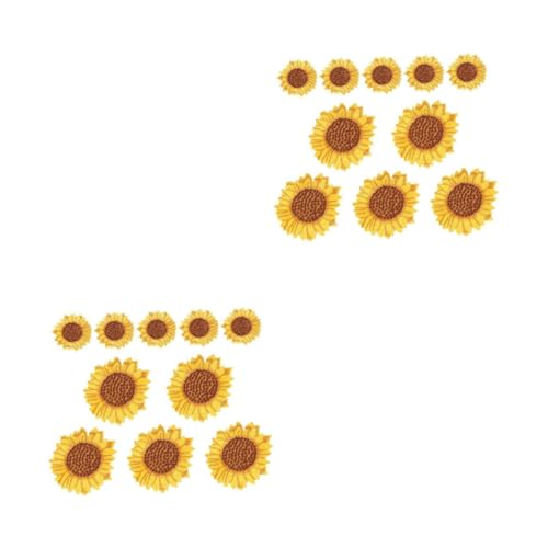 DOITOOL 2 Sätze Sonnenblumen Patches Teiliges Diy Applikation Für Kleidung Rucksäcke Und Mehr Bügel Und Nähflicken Für Dekoration Kleine Und Große Hochwertige Stoffflicken Zur 10 Stück * 2 von DOITOOL