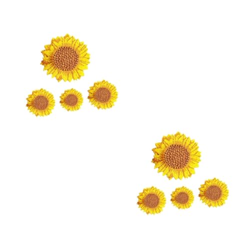 DOITOOL 2 Sätze Sonnenblumen Reparatur Patches Bestickte Applikationen Für Kleidung Jeans Taschen Und Diy Projekte Zum Dekorieren Und Reparieren 4 Stück * 2 von DOITOOL