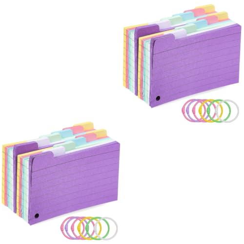 DOITOOL 2 Sätze Spule Notizblock Beringt Lernkarten Studieren Ringe Für Karteikarten Loch Sortiert Regiert Notizkarten Für Das Studium Karteikarten Lernen Eisen Zufällige Farbe 300 Blatt*2 von DOITOOL