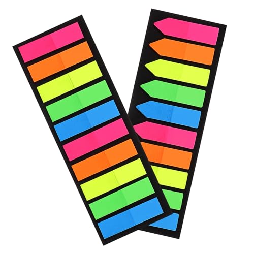 DOITOOL 2 Sätze Sticky Tabs für Bücher und Notizen Teilig Farben Beschreibbare Haftnotizen für Schule und Büro für Seitenmarkierung und Klassifizierung von DOITOOL