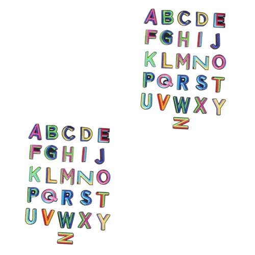 DOITOOL 2 Sätze Stoffaufnäher Mit Buchstabenstickerei Alphabet-aufkleber Stickaufkleber Aufnäher Mit Buchstaben Aufnähen Patch Applikationsbuchstaben Nähen Für Colorful Vlies 26 Stück * 2 von DOITOOL