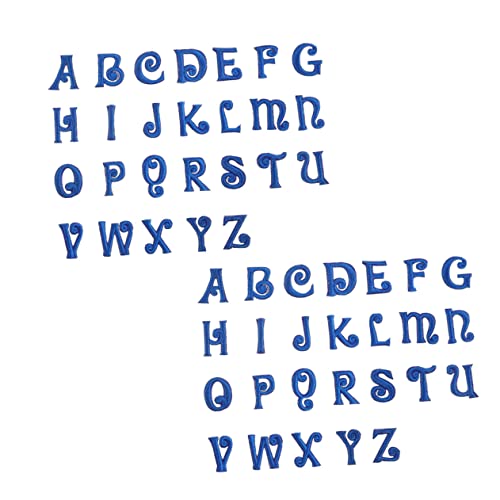 DOITOOL 2 Sätze Stoffaufnäher Mit Buchstabenstickerei Alphabet-stickerei-patch Buchstaben Zum Aufkleben Auf Stoff Alphabet Sticker Buchstabenaufkleber Gestickte Aufnäher Blue 52 Stück * 2 von DOITOOL