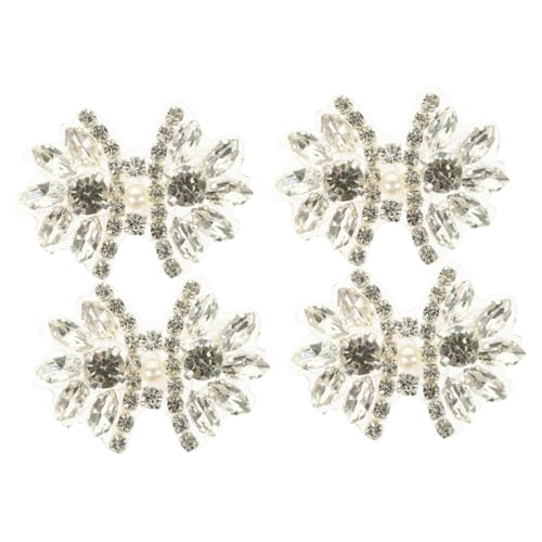 DOITOOL 2 Sätze Strass Bow Applikationen Für Kleidung Selbstklebende Patches Für Hochzeitskleider Und Diy Dekoration Zum Reparieren Und Verzieren Von Outfits Silberfarben 2 Stücke * 2 von DOITOOL