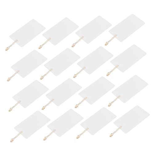 DOITOOL 2 Sätze Teiliges Acrylkorb Für Diy Küchenorganisation Beschreibbare Aufhängeetiketten Mit Schnur Zur Kennzeichnung Von Aufbewahrungsboxen Und Körben 16 Stück * 2 von DOITOOL