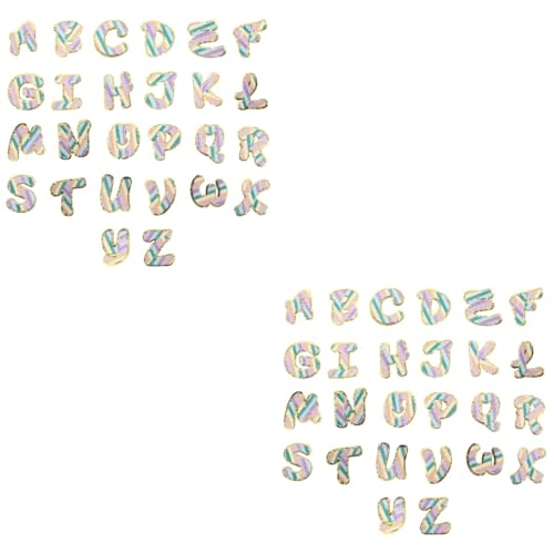 DOITOOL 2 Sätze Teiliges Alphabetischer Applikationen Bunte Gestickte Buchstaben Patches Zum Aufbügeln Für Kreative Kleidung Hüte Und Diy Projekte Zur Reparatur Von Kleidung 26 Stück * 2 von DOITOOL