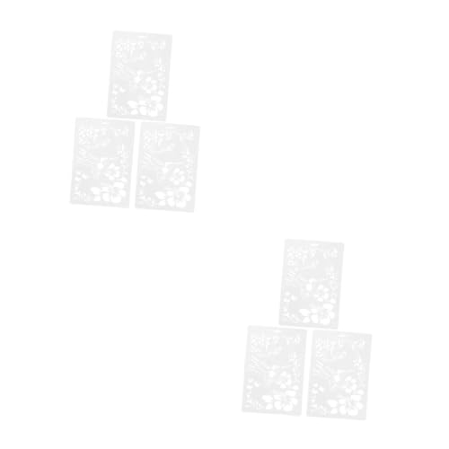 DOITOOL 2 Sätze Teiliges Diy Schablonen Mit Hummingbird Und Blumenmustern Für Kreative Malvorlagen Hochwertigem Kunststoff Für Zeichnen Scrapbooking Und Wanddekoration 3 Stück * 2 von DOITOOL