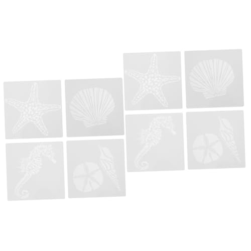 DOITOOL 2 Sätze Teiliges Meeresvorlagen Hollow Painting Stencil Für Diy Kunsthandwerk Enthält Schalen Muscheln Und Seesterne Geruchlosem Pet Material Wiederverwendbar Für 8 Stück * 2 von DOITOOL