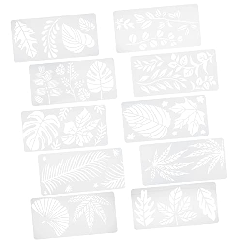 DOITOOL 2 Sätze Teiliges Selbstklebendes Pflanzen Schablonen Für Wiederverwendbare Diy Malvorlagen Glatte Abwischbare Oberfläche Kreative Bastelhilfe Zum Üben Und Dekorieren 10 Blätter * 2 von DOITOOL